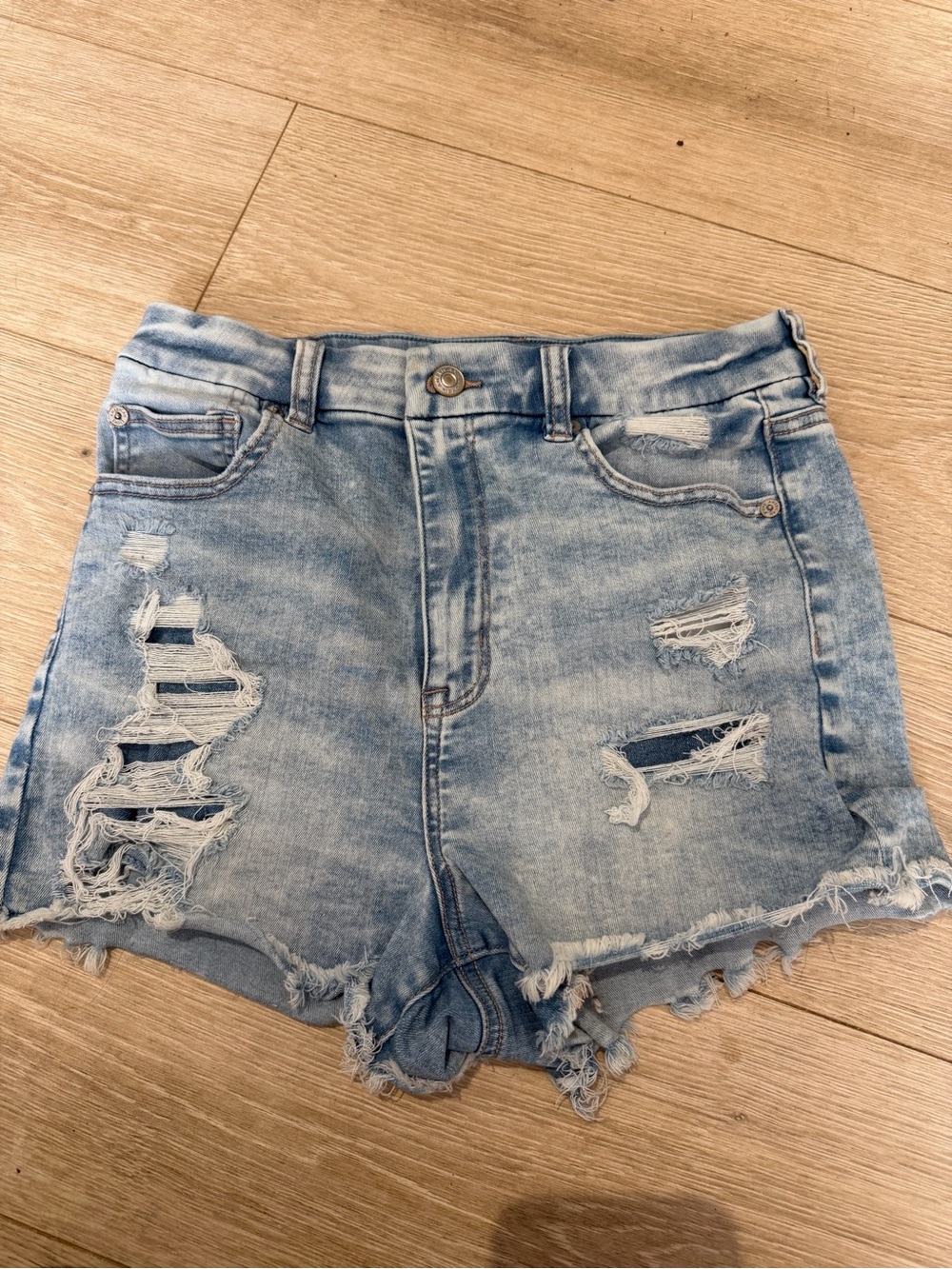 High-Rise American Eagle Denim Women’s Shorts - Light Blue